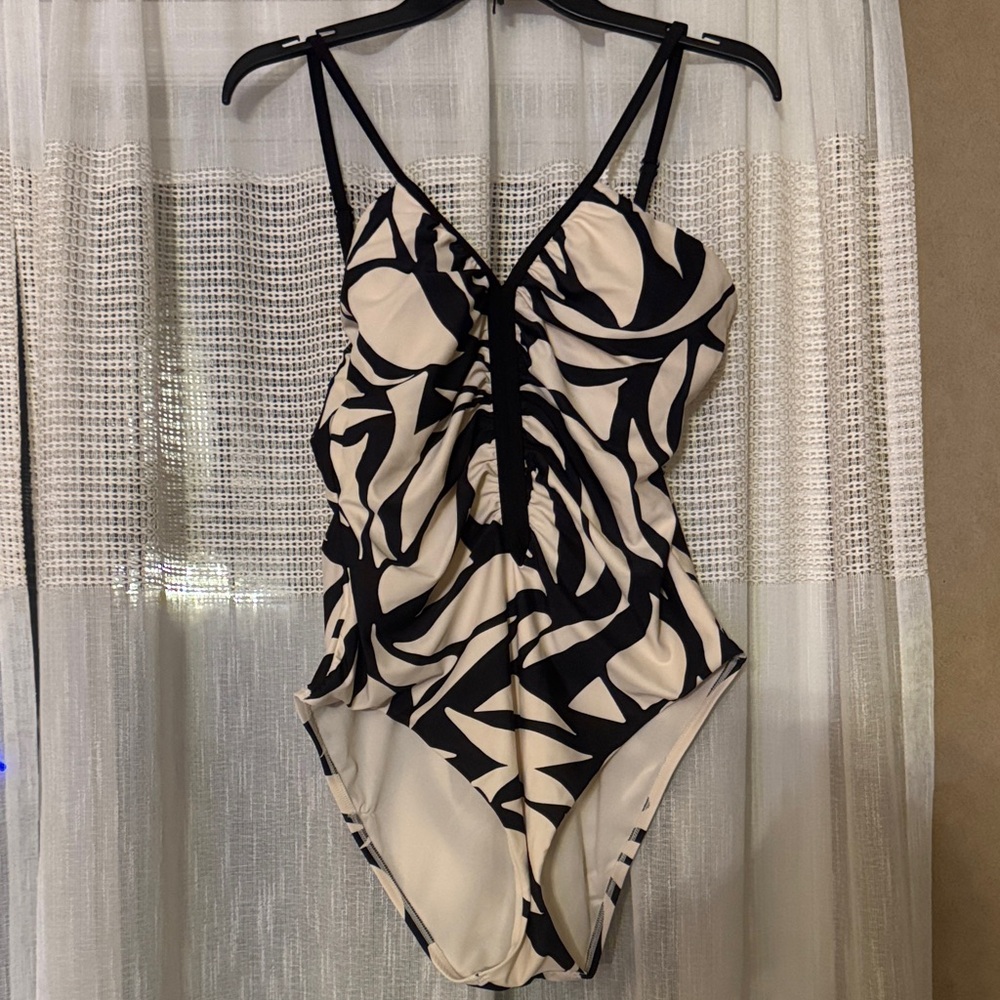 Sanctuary Black and Cream One Piece Swimsuit